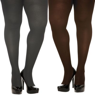 TORRID PLUS SIZE GRAY /  BROWN SPANDEX OPAQUE TIGHTS 1X/2X 3X/4X HARD TO FIND