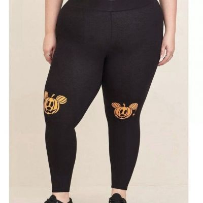 Torrid (size 4) Disney Mickey Mouse Pumpkin Knees Halloween Black LeggingsNWT