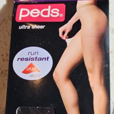 1 Pair Peds Regular Control Top Pantyhose Silky Soft Ultra Sheer Leg Sz EF Black