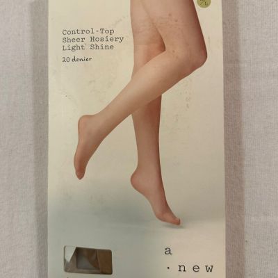 A New Day women's Tights Control Top 20D Light Sheer Sparkle Size N/L