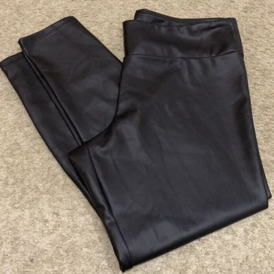Express Womens Pleather Coated Black Leggings Size M