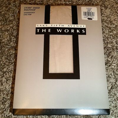 Saks Fifth Avenue the works sheer pantyhose, color sand, size: A