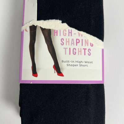 Assets By Spanx Women High Waist Shaping Tights Size 5 XL Built In Shaper Blk E5