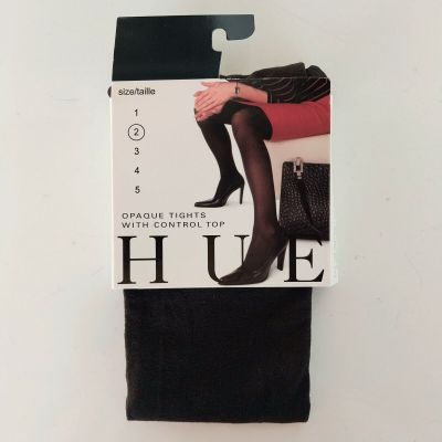 Hue Opaque Tights Control Top Espresso Brown Size 2 (120-170 Lbs) 5'3