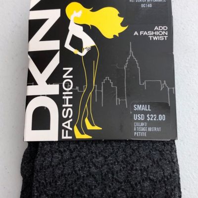 NEW Women's DKNY Abstract Net Tights, Black/Melange OC140 Size Small