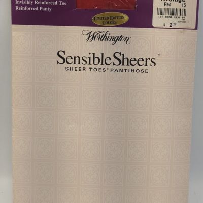 Worthington Sensible Sheers Pantyhose Limited Edition Colors Red Size Average