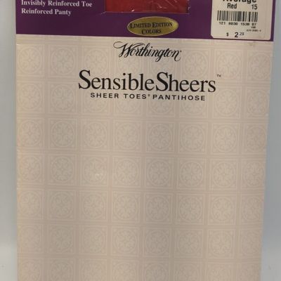 Worthington Sensible Sheers Pantyhose Limited Edition Colors Red Size Average
