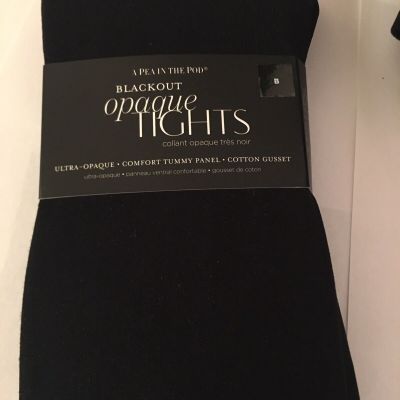 A Pea In The Pod Blackout Opaque Tights 82853 Size B 5’2”-5’10” 130-180Ibs New