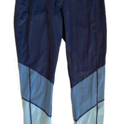 Ladies Crane Blue Colorblock Active Yoga Pant Leggings Size XL