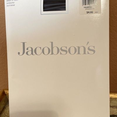 Jacobson’s 1080 Black Illusion Size B Lycra Sandaltoe Pantyhose Stretch Sheer