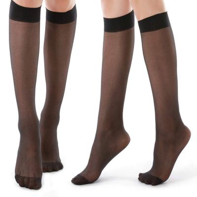G&Y 9 Pairs Knee High Pantyhose with Reinforced Toe - 20D Nylon Stockings for...