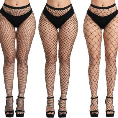 Women'S High Waisted Fishnet Tights Sexy Wide Suspender Pantyhose Thigh-High Fis