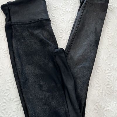 Spanx Women's Size XS Black Faux Leather Leggings 2437