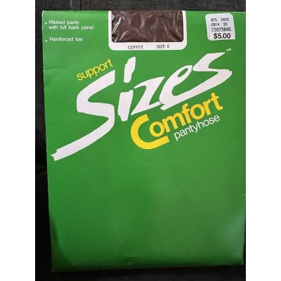 Vintage Pair Of Support Sizes Comfort Pantyhose Size E Coffee Color Up To 300lbs