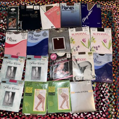 Lot of 19 Vintage Mixed PANTYHOSE NEW Old Stock