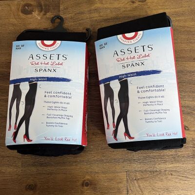 NEW Spanx Assets Shaping Tights Black  Sz 5E 5 Bundle Lot of 2 pair