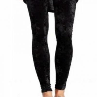 NEW Wild Pearl Black Velvet Leggings Size M $48