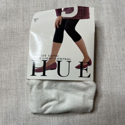 HUE Opaque Capri Leggings with Light Control Top Size 5 White New
