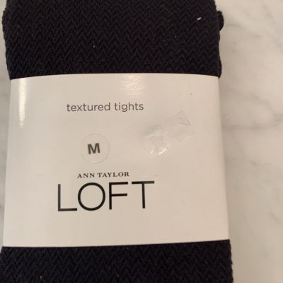 $14.50 Ann taylor Loft Textured tights black size medium AT4a