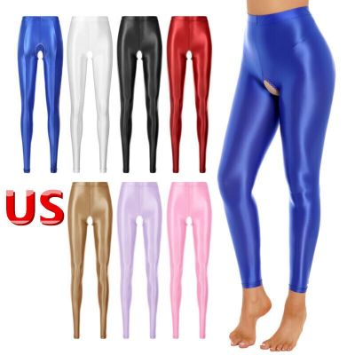 US Women's Opaque Shiny Oil Stockings Pantyhose Hollow Out Toeless Tights Pants