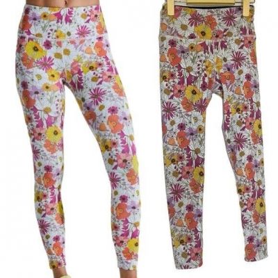 Noli Multicolor Wild Flower Printed Ankle Length Workout Leggings Small