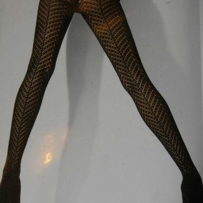 $85 New WOLFORD Baily Ajoure Fishnet Mocca Brown Tights Extra Small Large XS L
