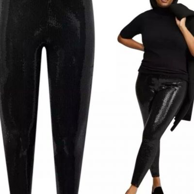 Torrid Coming Going Sequin Black Leggings Pants  Full Length Plus Size 2X NWT