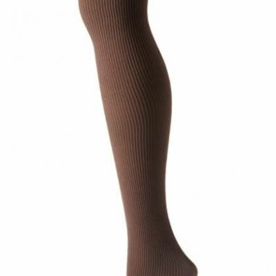 HUE Brown Classic Rib Tights with Control Top Women's Size 2 S/M  U11924