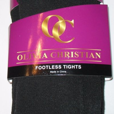 OLIVIA CHRISTIAN - NEW - BLACK  WARM SOFT STRETCHY FOOTLESS TIGHTS  - ONE SIZE