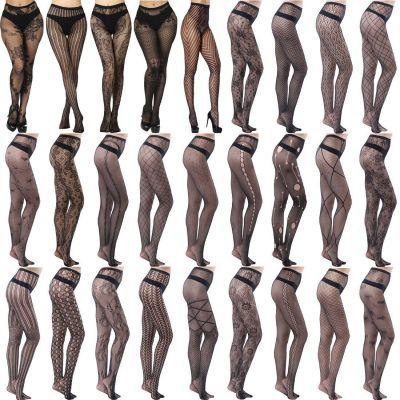Women's Fashion Silk Stockings Pantyhose Tights Pattern Stockings Waist High