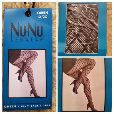 NuNu Legwear Fishnet Lace Tights Sexy Cosplay Dress-up Halloween Club Queen 1/2x