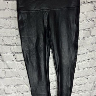 SPANX Faux Leather Shiny Leggings Style 2437P Black Size 1X