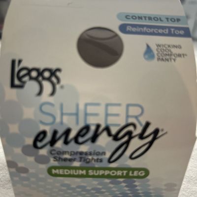 Leggs Sheer Energy Control Top Pantyhose Size Q Sun Tan