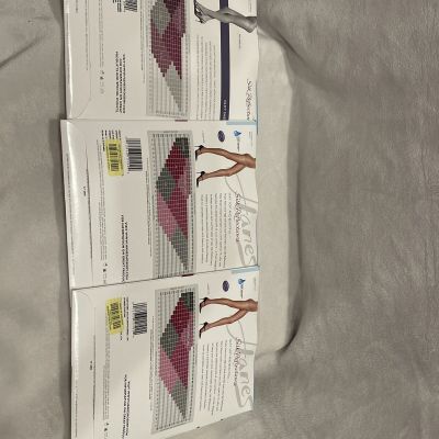 NWT Silk Reflections Sheer Toe Control Top Panty Hosiery Size AB 3 Packs