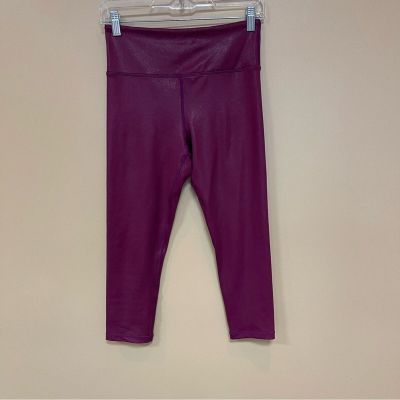 Zyia Active Pull On Athletic Leggings Purplish Color Cropped High Rise Women 6-8