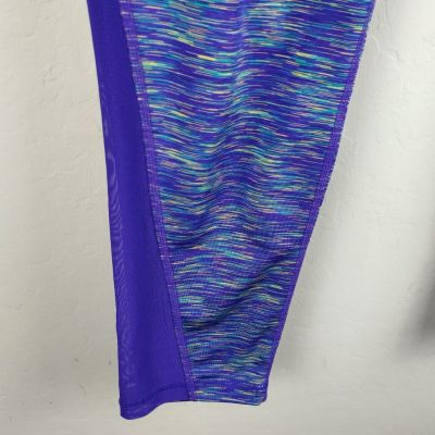 Livi Active size  18/20 purple teal leggings mesh panels tech pocket