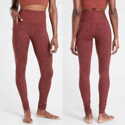 Athleta High Rise Exhale Heel Tight Red Sz XS Athleisure Workout Athletic