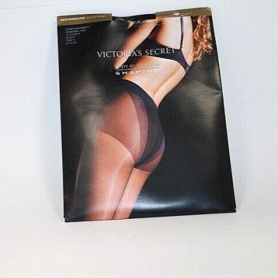 Victoria's Secret Body by Victoria Control Top Sheer Black Pantyhose Size A