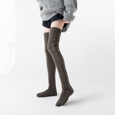 Long Socks Winter Warm Over Knee High Socks Knitted Women Long Stockings Thigh