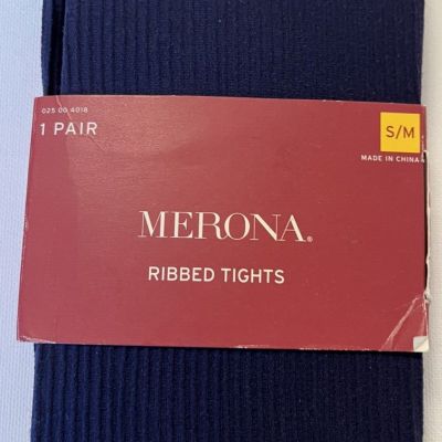 NEW  Merona   Navy Blue Ribbed Tights   Size S/M   1# pair