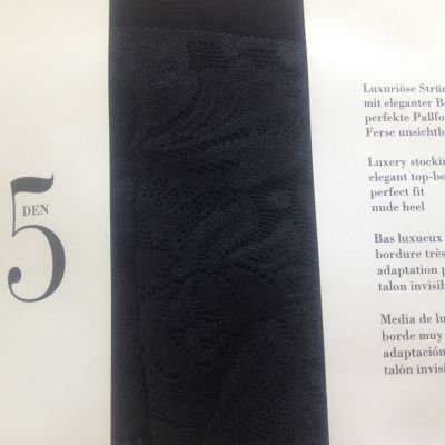 Cerruti Black Sexy Leggins Socks Sheer Pantyhose Tights Stockings Sz L, 15 Den