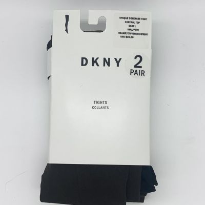 DKNY Opaque Control Top Tights 2-Pack, Small, Brown/Black