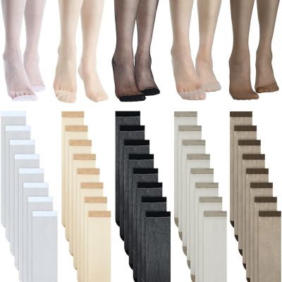 Geyoga Knee High Stockings for Women Knee High Stockings 20 Pair Nylon Stockings
