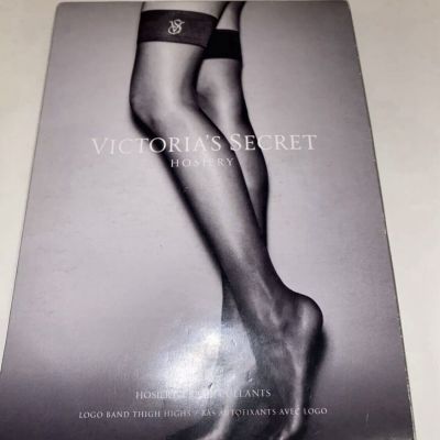 VICTORIA'S SECRET LOGO BAND RHINESTONE THIGH HIGH HOSIERY  STOCKING BLUE OCEAN