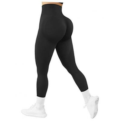 Women Vital Seamless Contour Workout Leggings Scrunch Butt High Medium Black-5