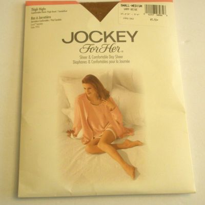 Jockey For Her Thigh Highs Stockings Hosiery Small-Medium Beige NOB 1996