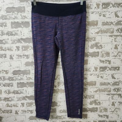 Reebok Woman's Size Large Leggings Navy Pink Blue Dotted Color Work-Out