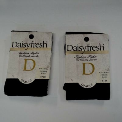 2 Pairs Daisyfresh fashion Tights, Opaque black,
