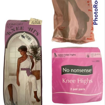 NEW No Nonsense Pack, Silkies, Comfort Top Knee Highs Lot (V)