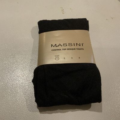 VINTAGE NEW: MASSINI CONTROL TOP OPAQUE TIGHTS Size: 1 (4'10